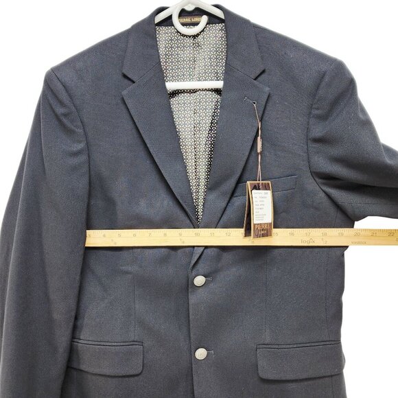 Pierre Loren Mens Navy Blazer 36R Superior 150S Classic Fit Polyester Blend - Picture 8 of 11